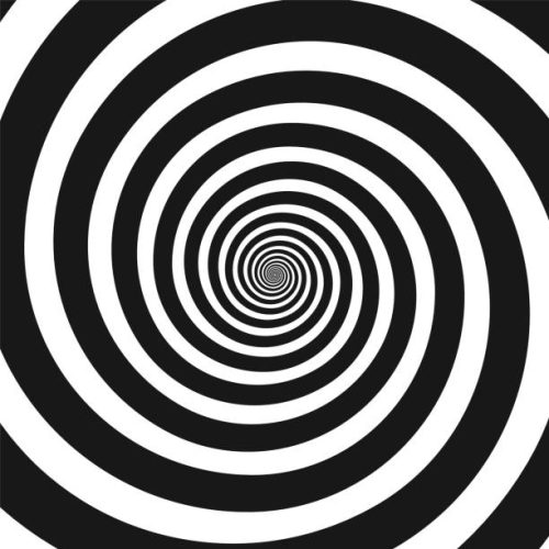 Black and white hypnotic spiral